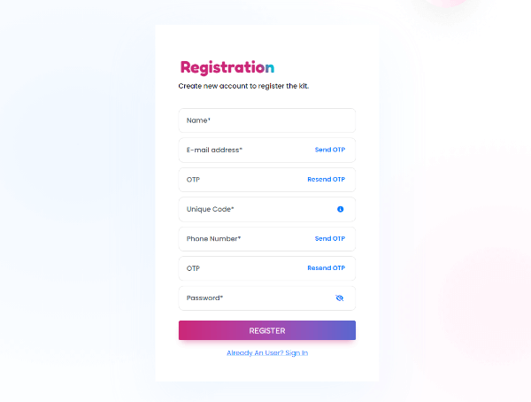 Create & REgister Your Account